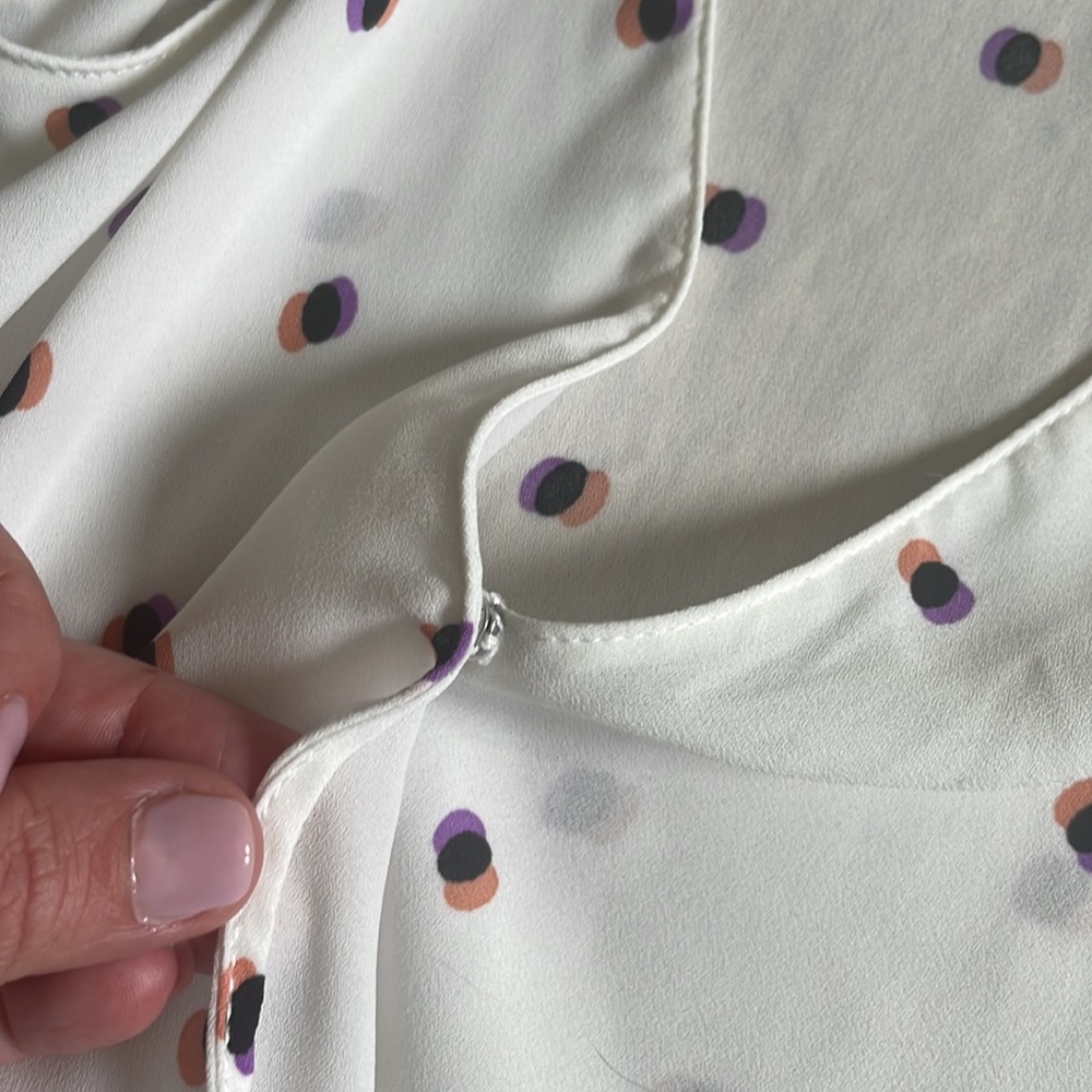 Lush razor back tank white with orange & purple dots size small - Picture 6 of 7
